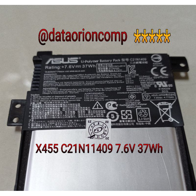 Baterai Battery ASUS A455 A455L A455LA C21N1409