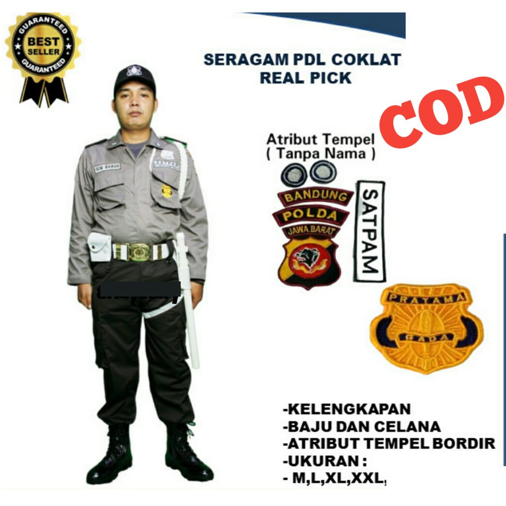 Seragam PDL SECURITY / PDL COKLAT SATPAM POLis BARU + atribut