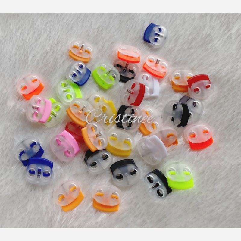 12pcs Stopper tali warna putih bahan plastik