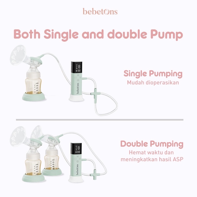 Bebetons Palm Pompa Asi Breastpump Rechargeable Double Pump Original