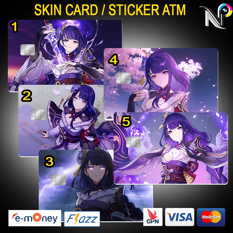Garskin Sticker Kartu ATM GENSHIN IMPACT RAIDEN SHOGUN.NP