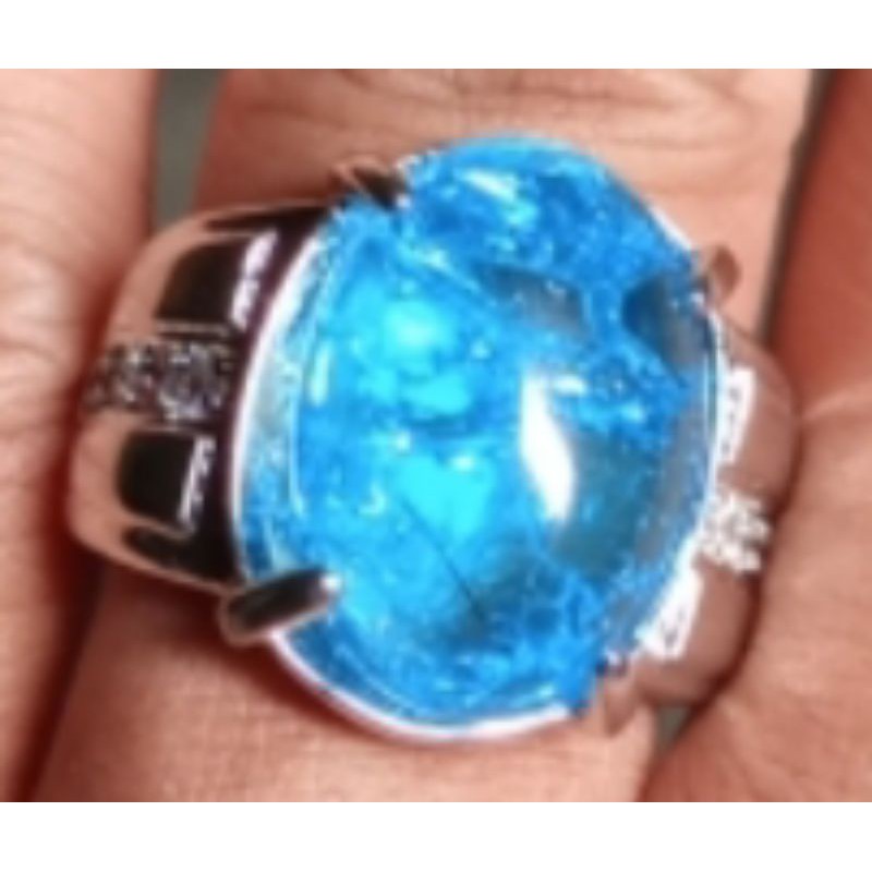 CINCIN PRIA BATU BLUE TOPAZ PECAH 1000