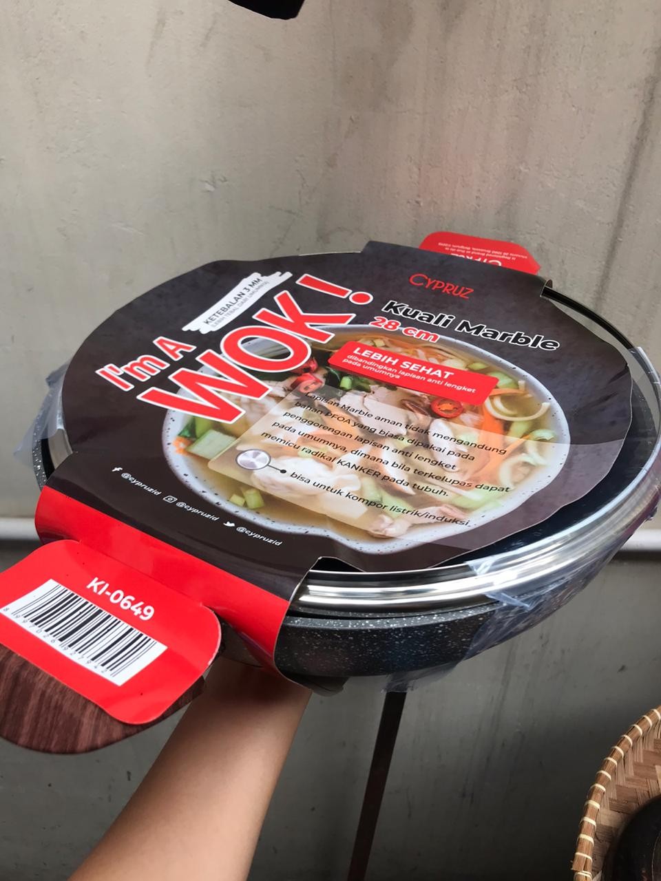 Cypruz Kuali 28cm 28 Cm Wajan Marble Granit Coating Series Ceramic Ki0649 Ki 0649 Bonus Set Silikon