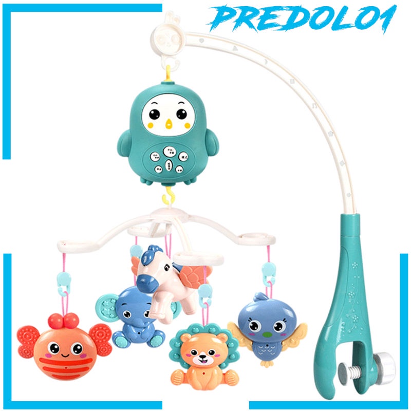 (Predolo1) Mainan Rattle Gantung Dengan Musik + Remote Control Untuk Tempat Tidur Bayi