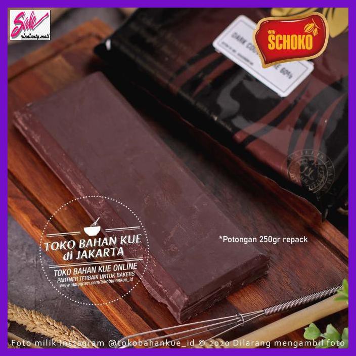 

SAKMACOKLAT- SCHOKO DARK COUVERTURE CHOCOLATE BLOCK 60% 250GR COKLAT BATANG COKELAT -MAKANAN-