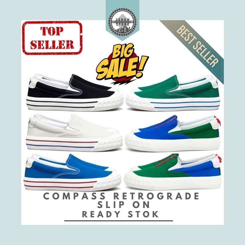 Compass Slip on | Slip-on Retrograde / Retro Original Murah - Size 35 36 37 38 39 40 41 42 43 44 45