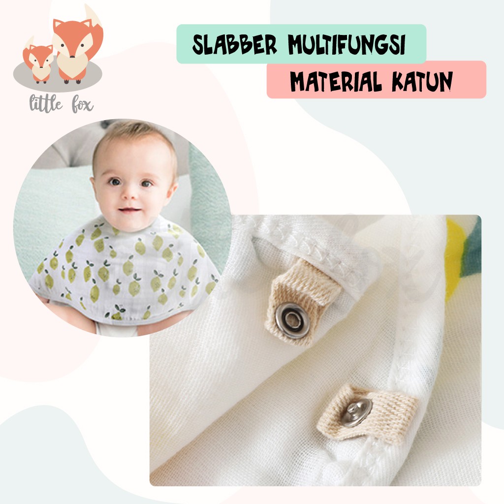 Multifungsi Tadah Iler / Bib Baby / Celemek Makan Bayi Material Katun 100%