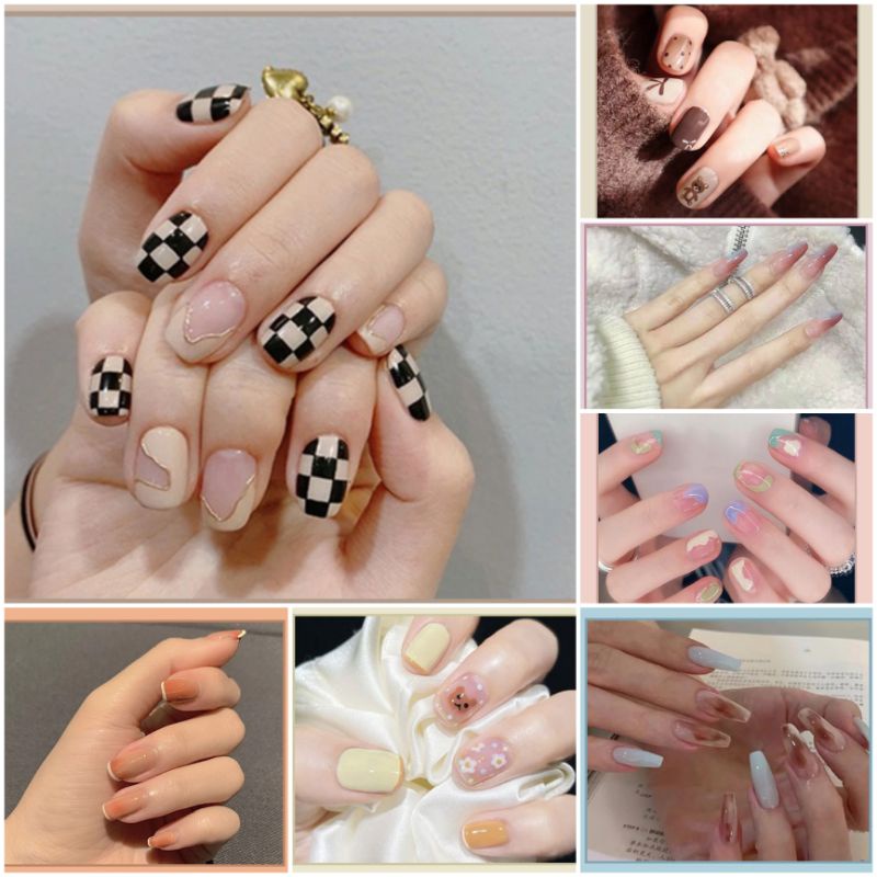 Fake Nails Art / Kuku Palsu 24 pcs (R201-R250) FREE LEM CAIR 2gr