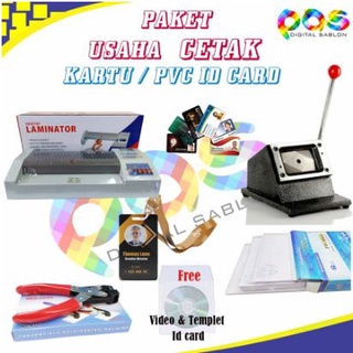 Paket Cetak Id Card (Mesin Laminator, Mesin Potong/Plong, Tang Pembolong & PVC ID Card)