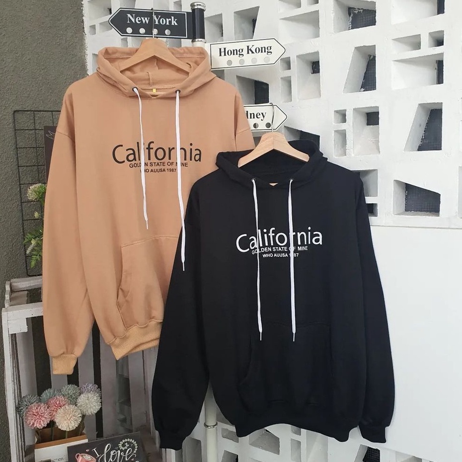 Hoodie California XXL Atasan Unisex Motif California Gaya Trendy