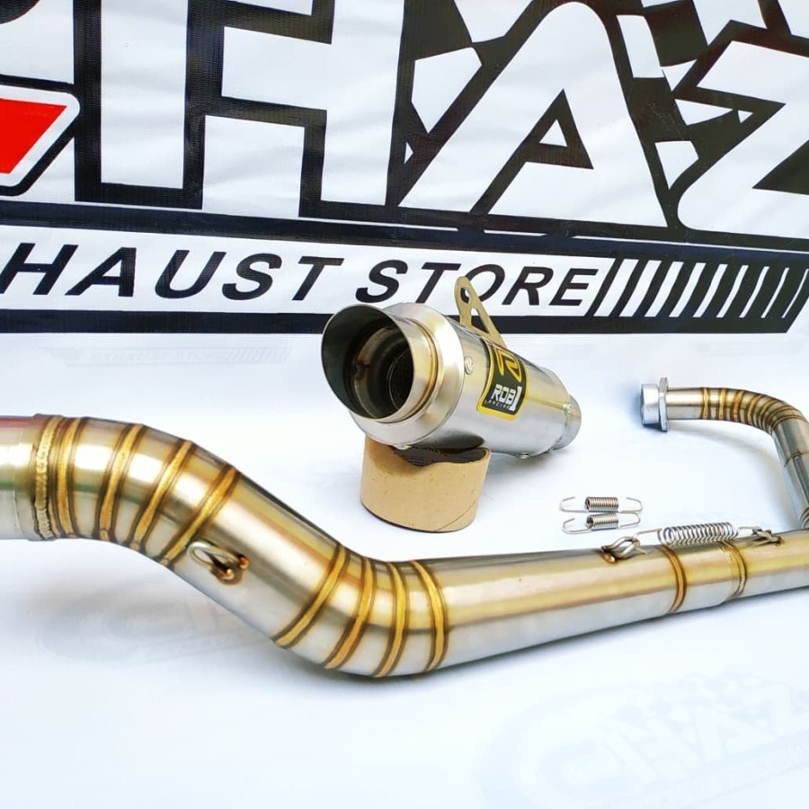 Knalpot Untuk Motor Merk RCB Satria FU Karbu Full Stainless Spek Porting 155
