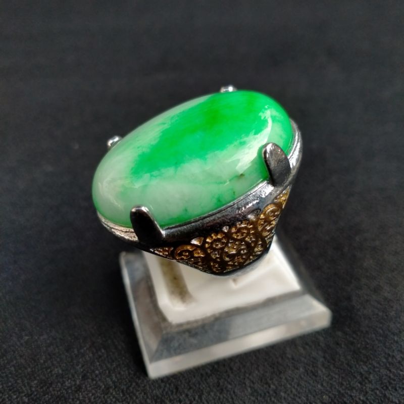 Cincin Batu akik Hijau muda Narutal batu alam