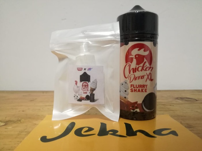 ketengan eceran chicken dinner xl flurry shake 3mg 6mg liquid vape