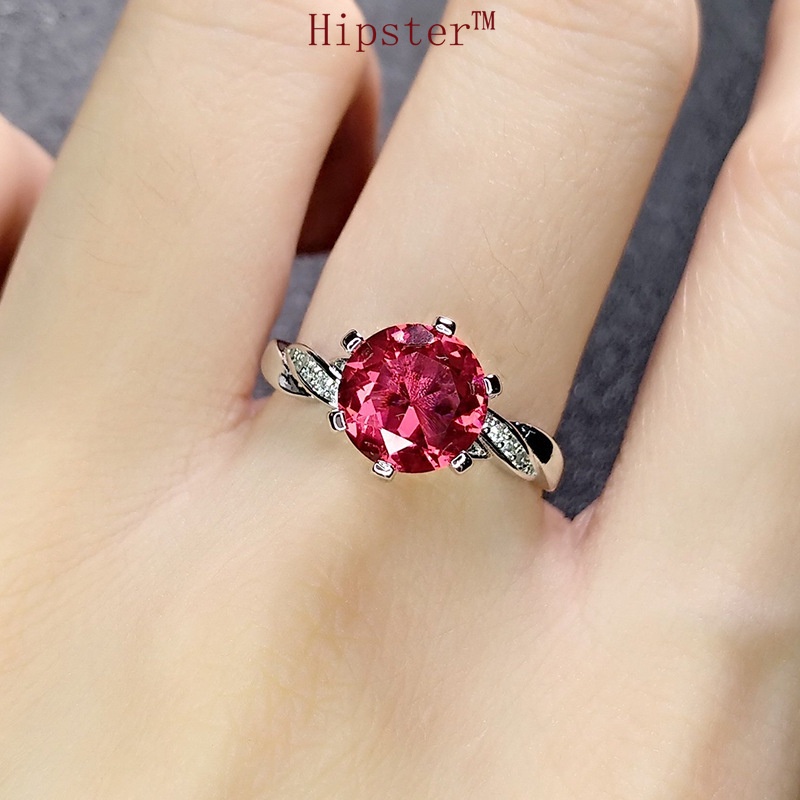 New Hot Sale Fashion Classic Inlaid Big Red Crystal Ring