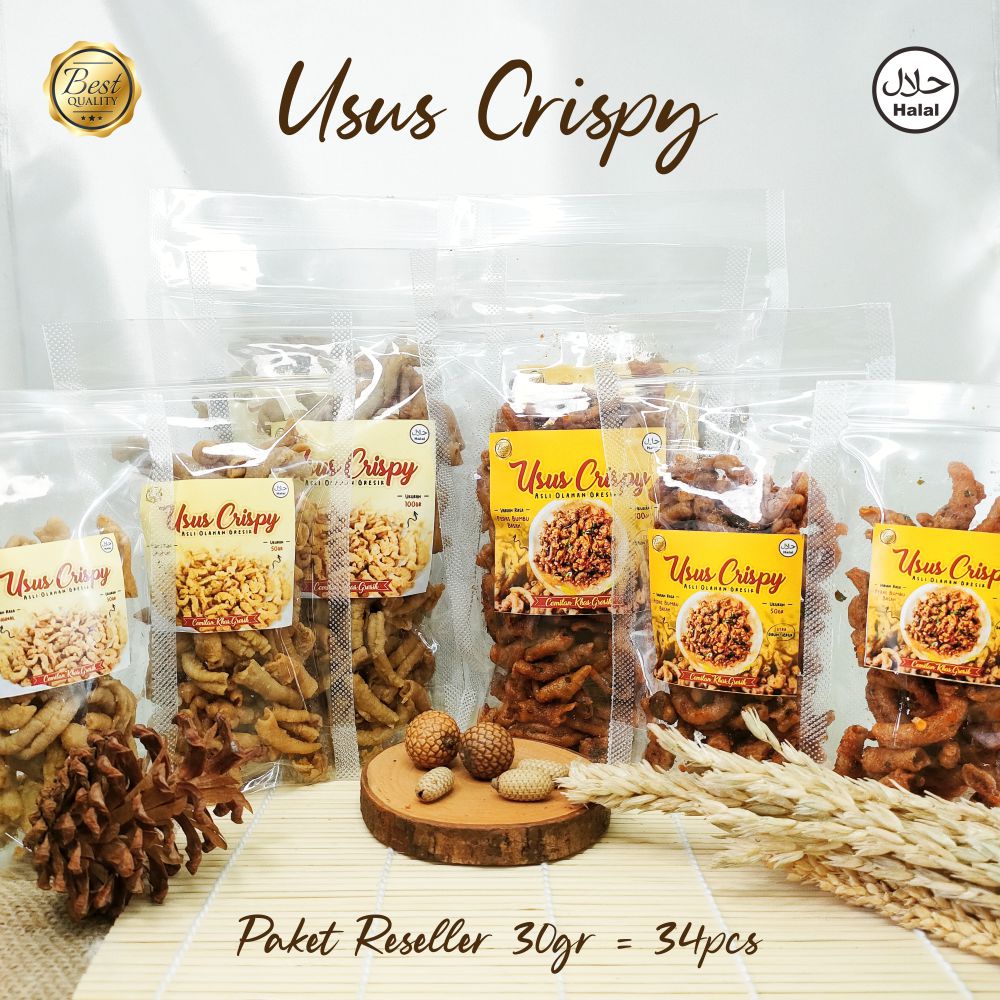 PAKET RESELLER VIRAL USUS CRISPY AYAM NDOWER PEDAS DAUN JERUK BUMBU BASAH CEMILAN KEKINIAN MURAH HOM