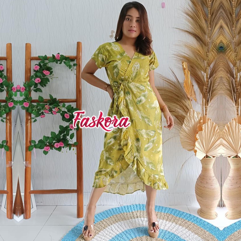 Dress Wanita Casual Dress Party Dress Bulu / Dress Jumbo Wanita Lengan Pendek / Casual Dress Wanita