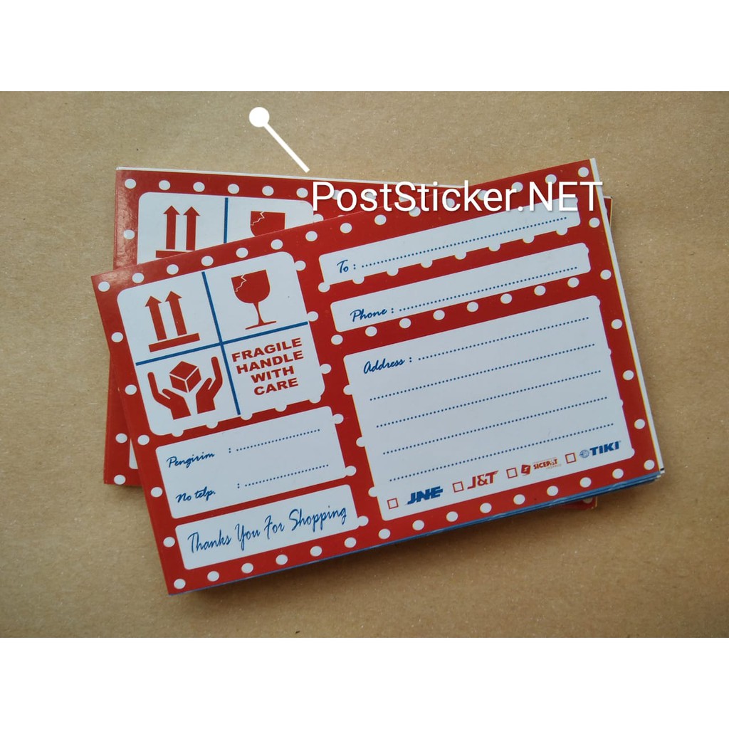 

Sticker Alamat Pengiriman all Olshop corak Merah Fragile