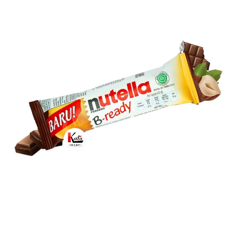 

Nutella B-ready Bready Ferrero Single Bar 22gr Wafer Biscuit Chocolate Almond Satuan