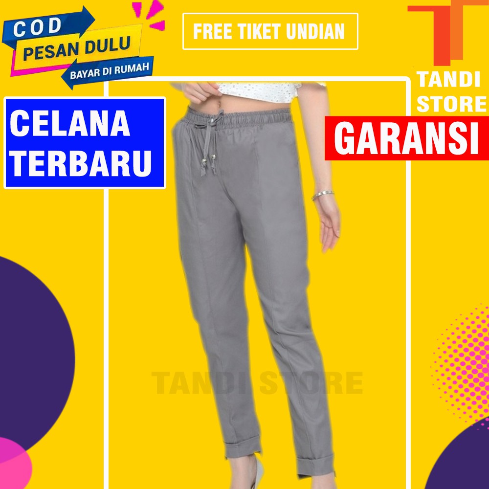celana kekinian bawahan panjang joger wanita korea korean style cewe perempuan dewasa SEJUK