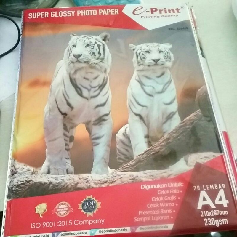 

kertas cetak foto super glossy ukuran A4