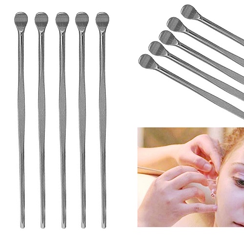 [Jianxin] 5 Pcs Stainless Steel Ear Pick Wax Curette Remover Cleaner Care Tool Earpick