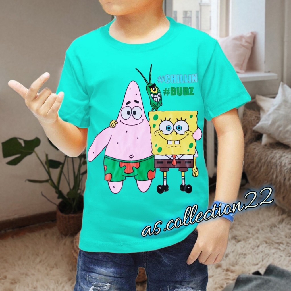 #SPONGEBOB# KAOS ANAK LAKI SPONGEBOB//USIA 1-12 TAHUN