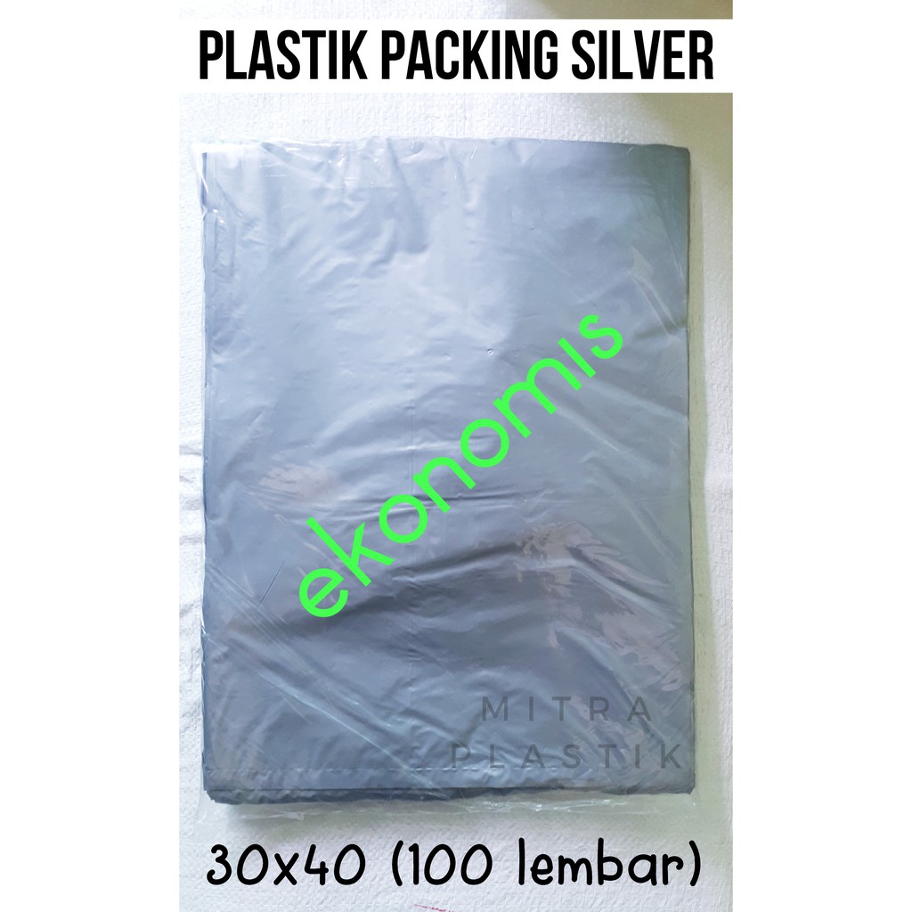 Jual Plastik Packing 30x40 Silver Abu Tanpa Plong No Pond 30 X 40 Online Shop Murah 100 Lbr 6002