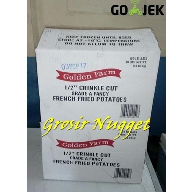 

Kentang Crincle Cut Golden Farm 1 Dus (6 Pack) ---Termurah---