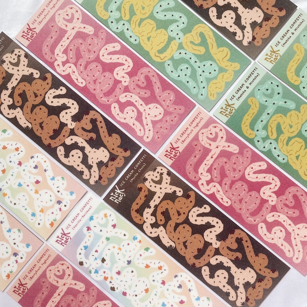 

Ice Cream Confetti Deco Sticker (Glitter Finish + Kiss Cut)