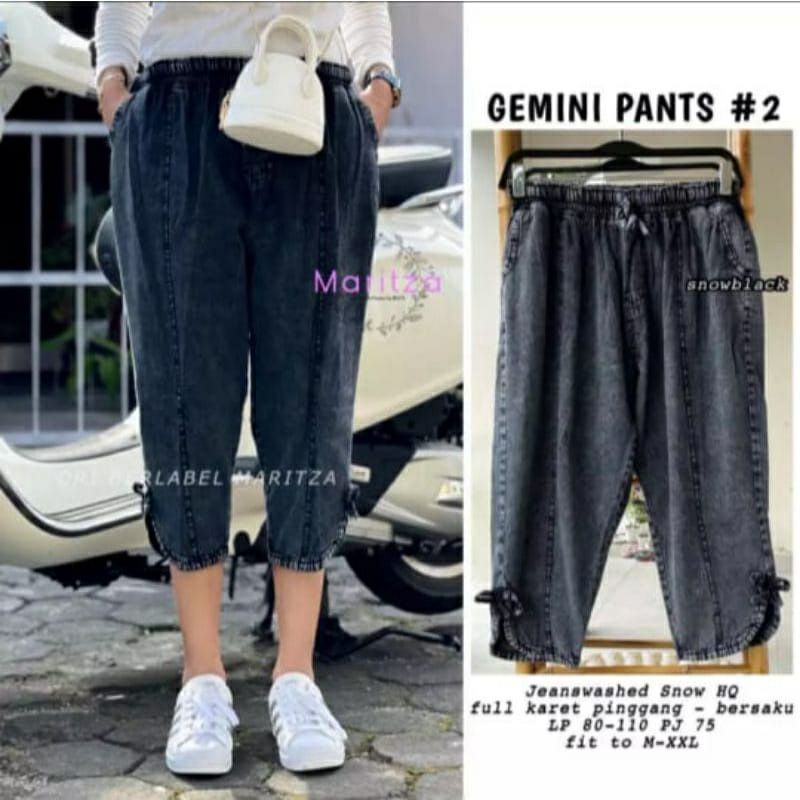 Celana Jeans Wanita Jumbo Gemini Pants Snow