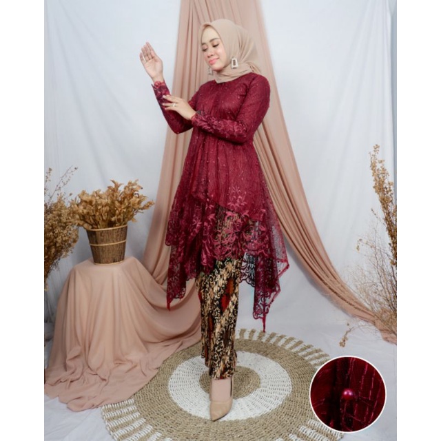 Permata Olshop / Kebaya Tunik Mauri JN / Kebaya Wisuda Brukat / Kebaya Azalea / Kebaya Mauri / Busui