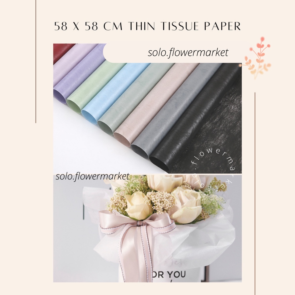 

58X58CM THIN TISSUE PAPER FLOWER WRAPPING PREMIUM NONWOVEN NON WOVEN KERTAS BUKET TEBAL PEMBUNGKUS BUNGA FLOWER WRAPPING CELLOPHANE KERTAS BUKET PEMBUNGKUS BUNGA WRAPPING PAPER CRAFT RUSTIC FLORIST HANDBOUQUET PAPER WATERPROOF FLORALWRAP FLOWER TERMURAH