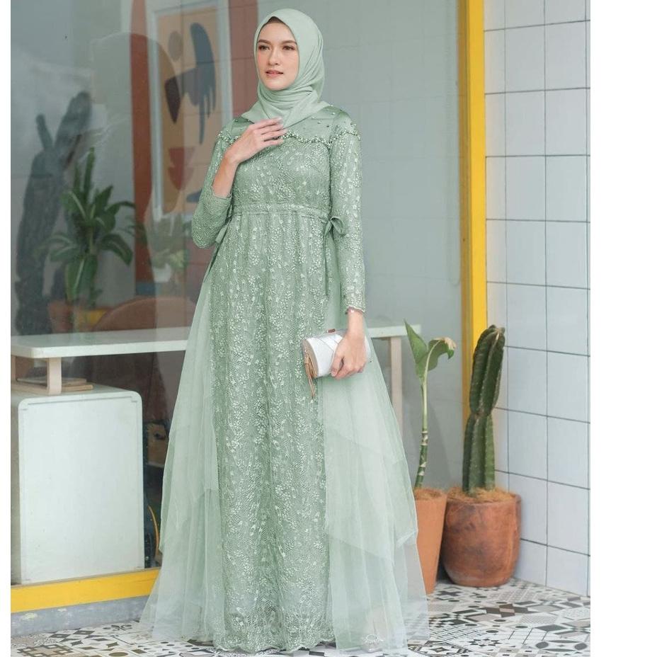 WG4-1VN2B Vania Dress | Luna Dress couple Batik | Baju bresmaid Gamis modern Dress brokat baju lebar