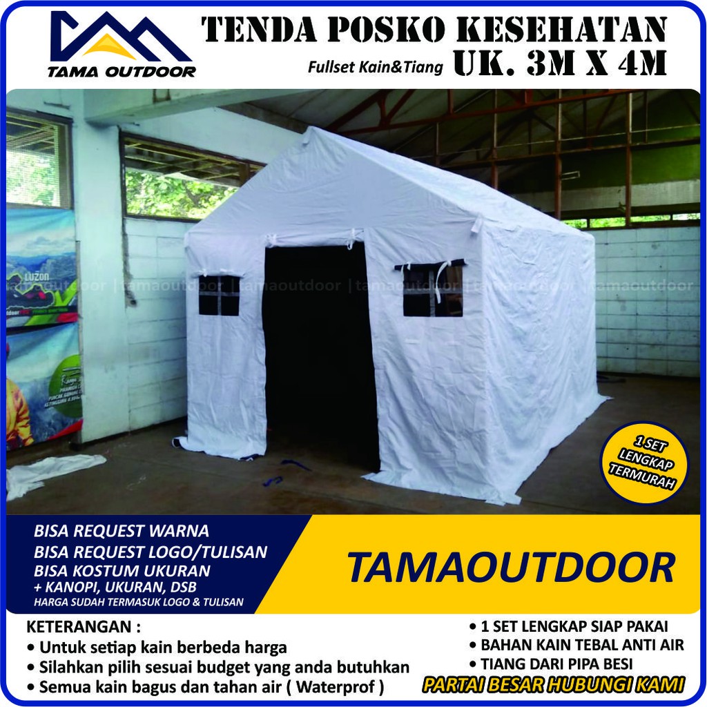 Tenda Posko Kesehatan - Uk. 3M x 4M Puskemas PMI medis keamanan