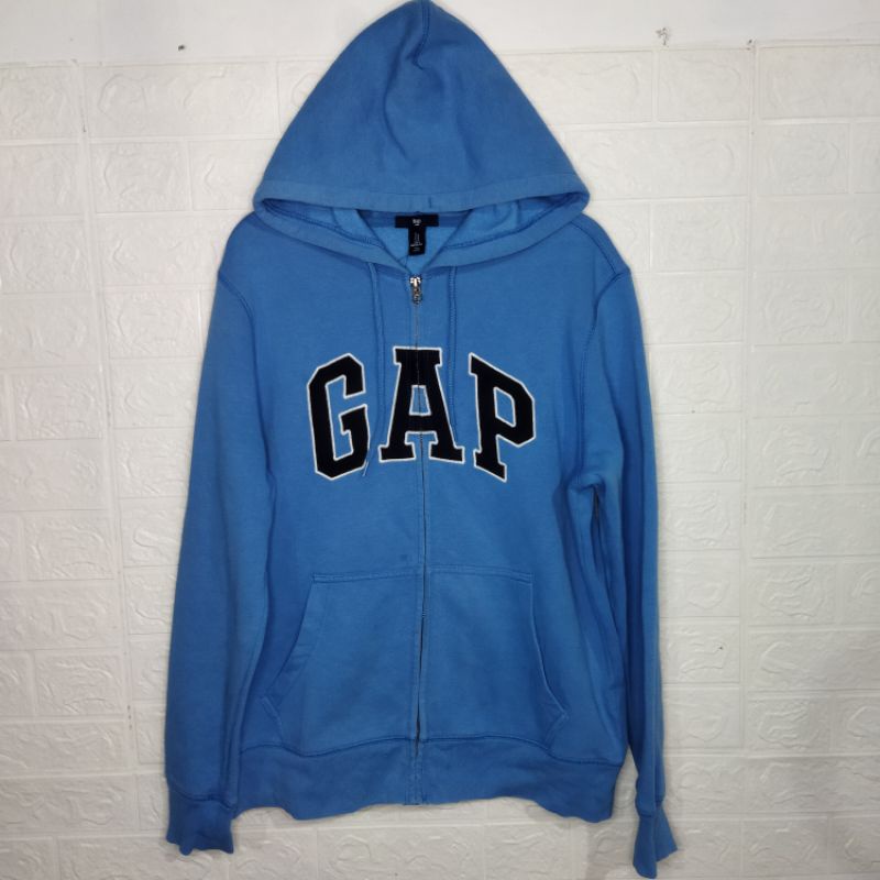 GAP ZIPPER HOODIE BIRU SIZE M