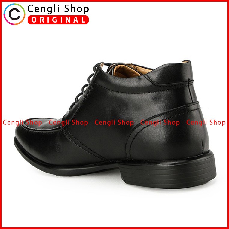 SEPATU BOOT KULIT OBERMAIN PRIA ORIGINAL FORMAL BRANDED HITAM OM02