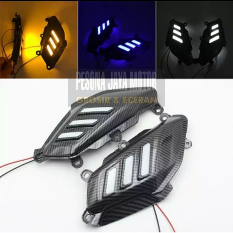 Cover Body Samping Nmax Karbon Lampu Led Pijakan Body Samping Nmax Karbon Zoro Lampu Led