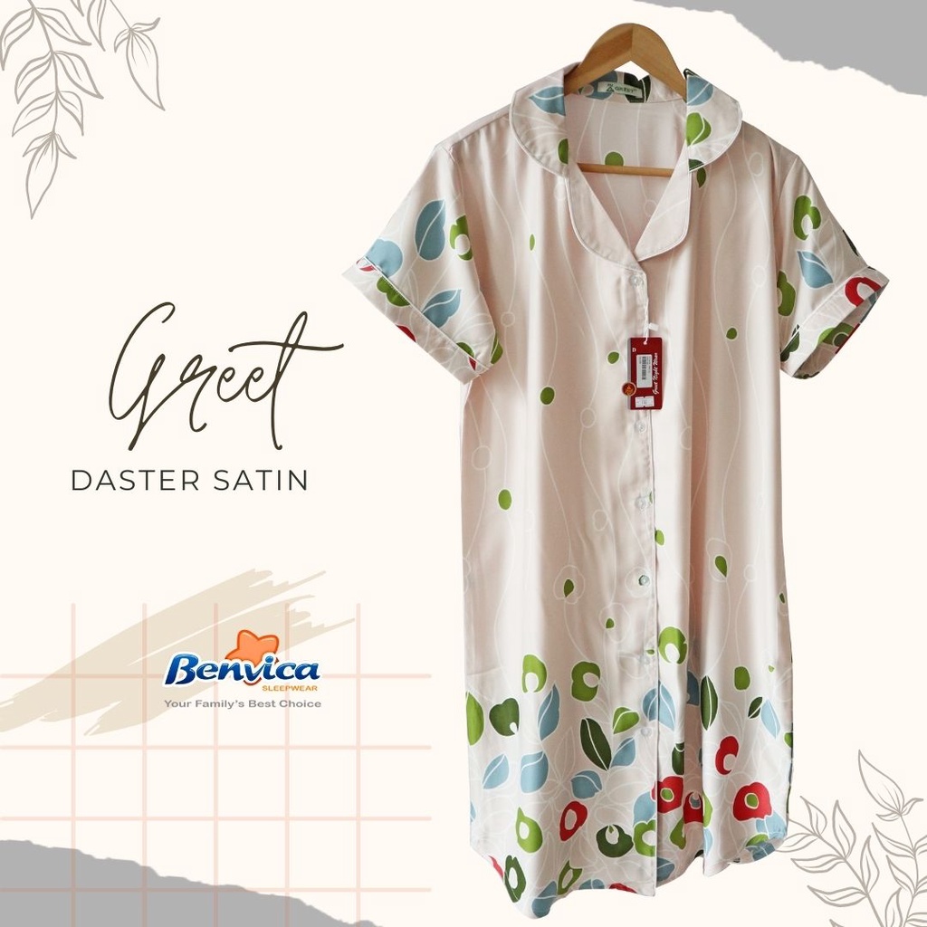 BAJU TIDUR DASTER SATIN PREMIUM GREET all size banyak motif