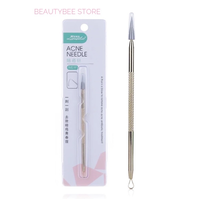 ACNE NEEDLE GOLD 2 IN 1 / ALAT TUSUK JERAWAT STERIL / ALAT PENCET KOMEDO B0718