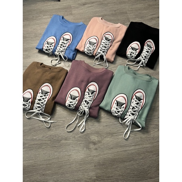 SHOES SWEATER CREWNECK OBLONG WANITA