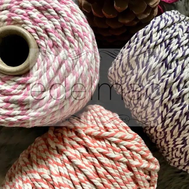 Ecer Tali Katun Macrame Belang Warna twist