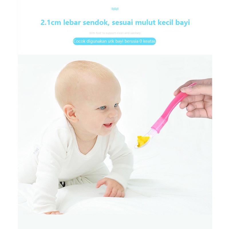 Sendok Makan Bayi Food Grade  Bahan Silikon  / Alat Makan Bayi Lembut Lentur