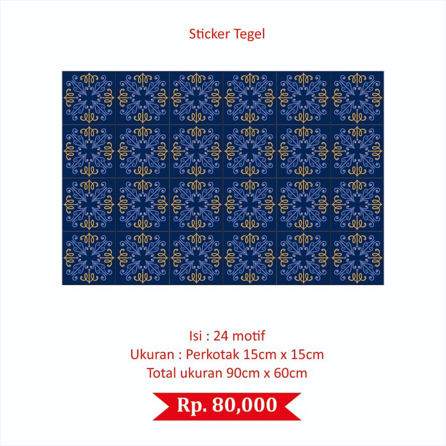 ST - Stiker Tegel Motive 10 / Sticker Lantai Roll / Keramik / Meja / Dapur Anti Minyak / uk. 90x60cm