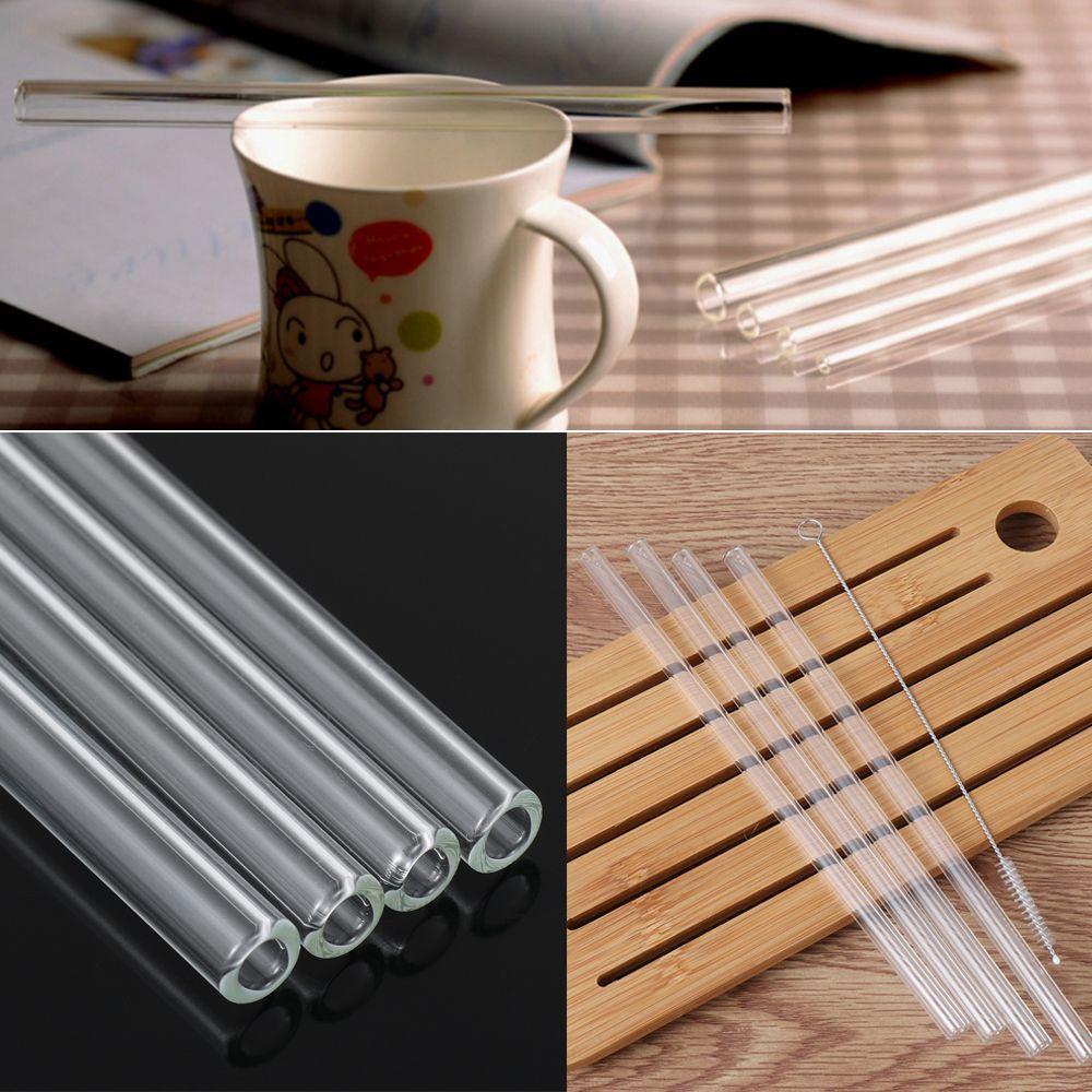 Top 4pcs/set Sedotan Kaca Dapur Pernikahan Minum Sikat Bersih