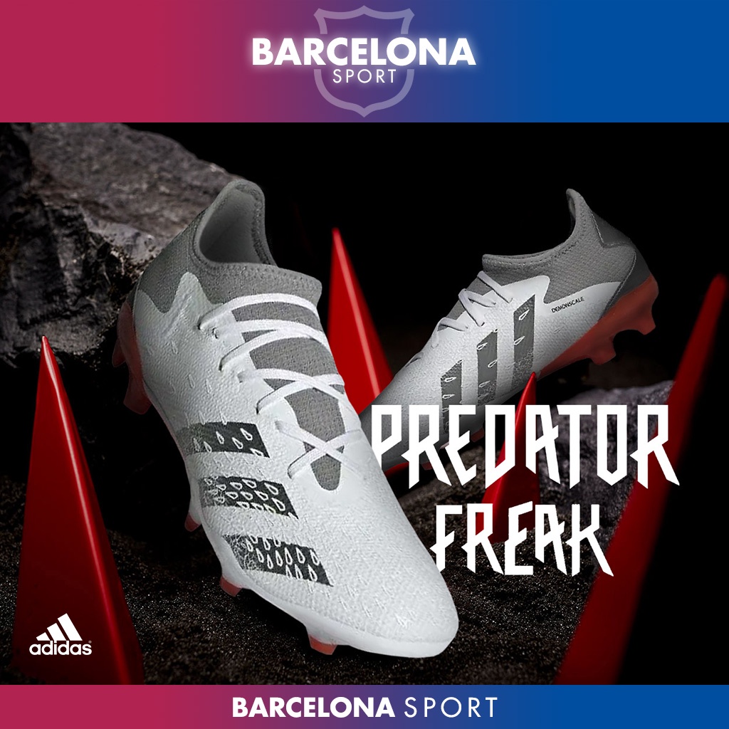 Adidas Predator Freak.3 FG Cloud White / Iron Metallic / Solar Red - Sepatu Sepak Bola