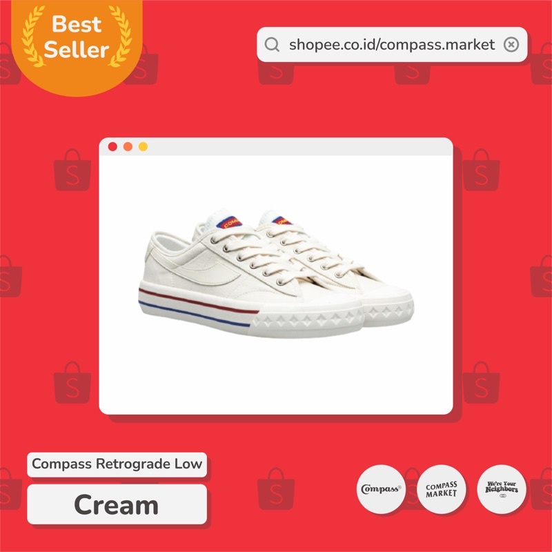 SEPATU COMPASS RETROGRADE LOW CREAM