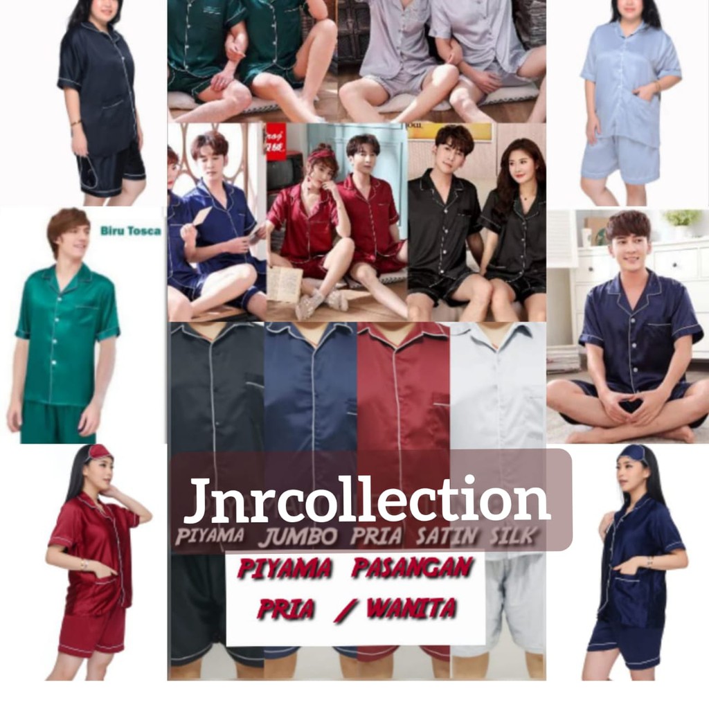 Piyama pasangan baju tidur hotpants pria/ wanita/ suami-istri/ 2pcs jumbo ld 120