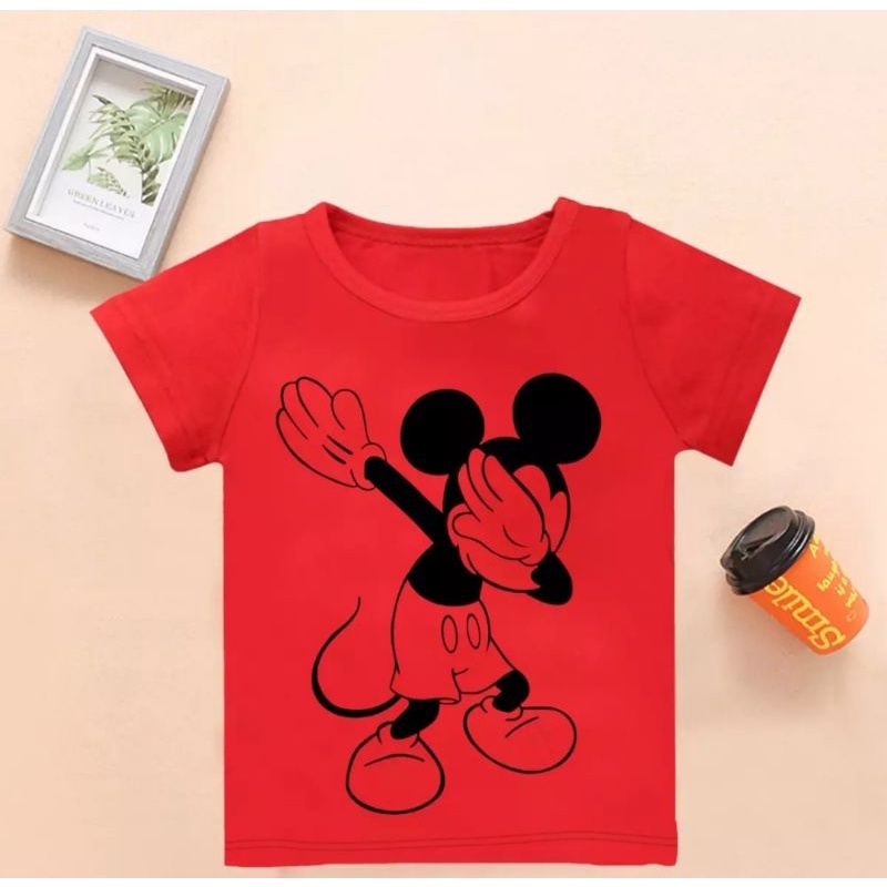 Baju bayi atasan kaos bayi usia 3-9 bulan-29 Merah Mickey