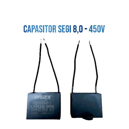 CAPASITOR FAN SEGI KOTAK MAX 8,0UF - 450V