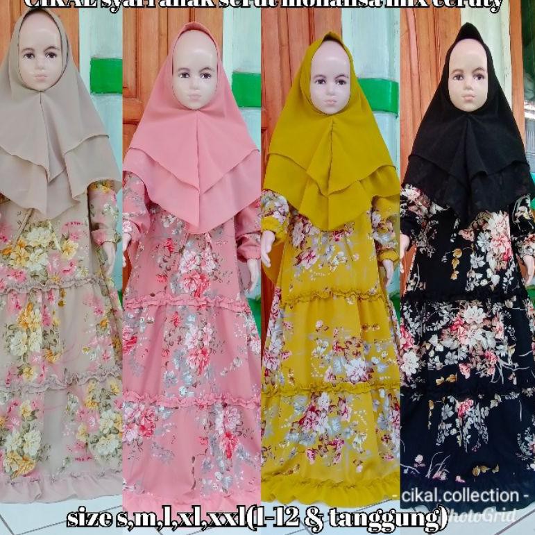 Gamis Anak Perempuan Monalisa Ceruty Bunga Cantik Lazada Indonesia